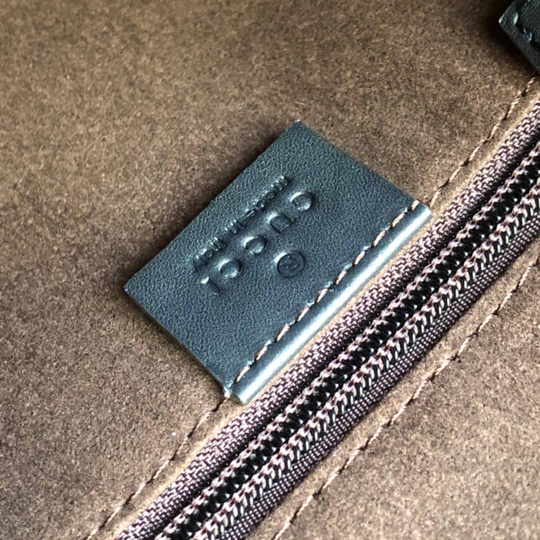 Gucci Mens Supreme Leather Double G Messenger Bag Replica Gray 406388