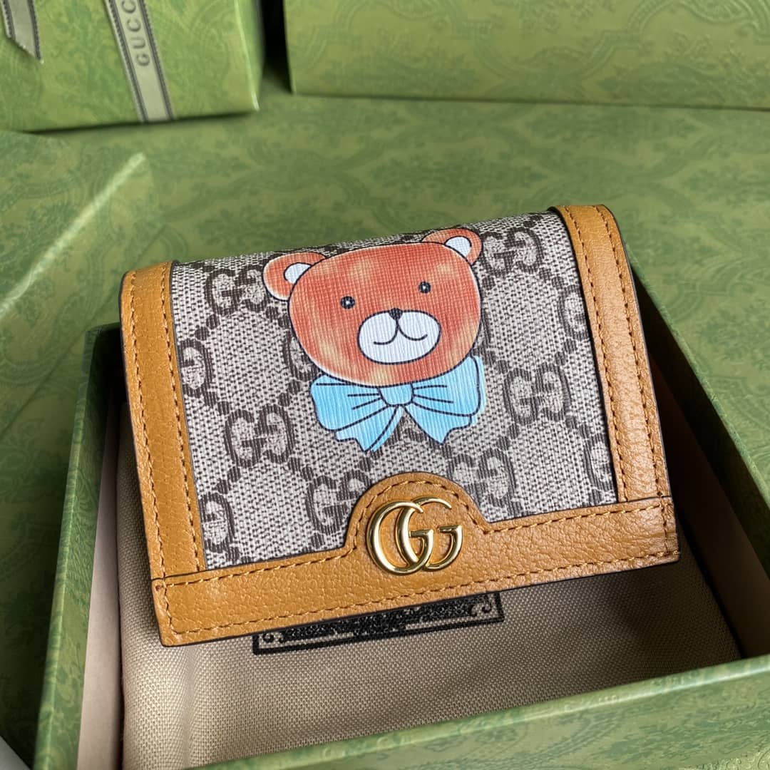 Gucci Doraemon GG Supreme Mini Wallet Replica 654541