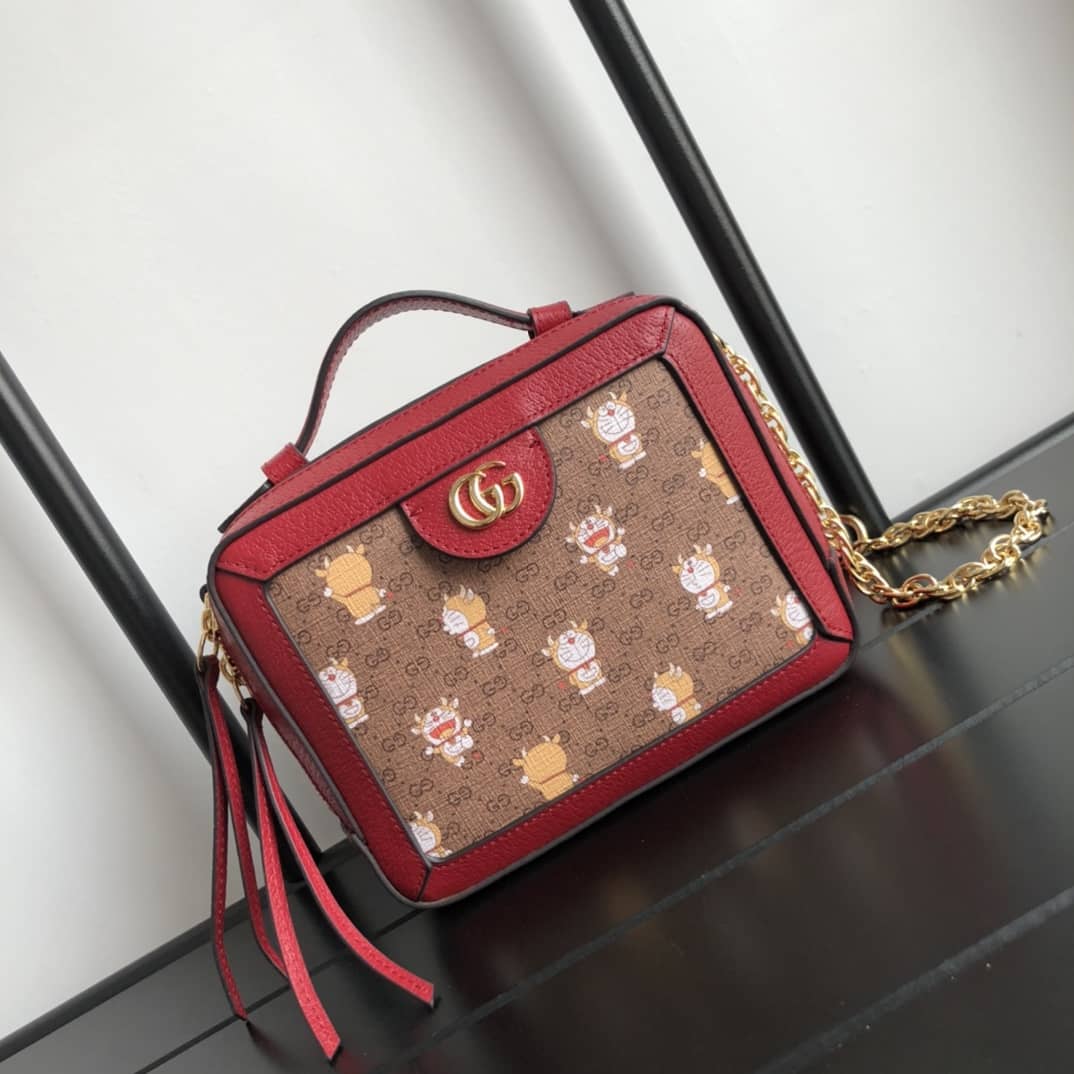 Gucci Doraemon GG Supreme Collaboration Camera Bag Replica 655596