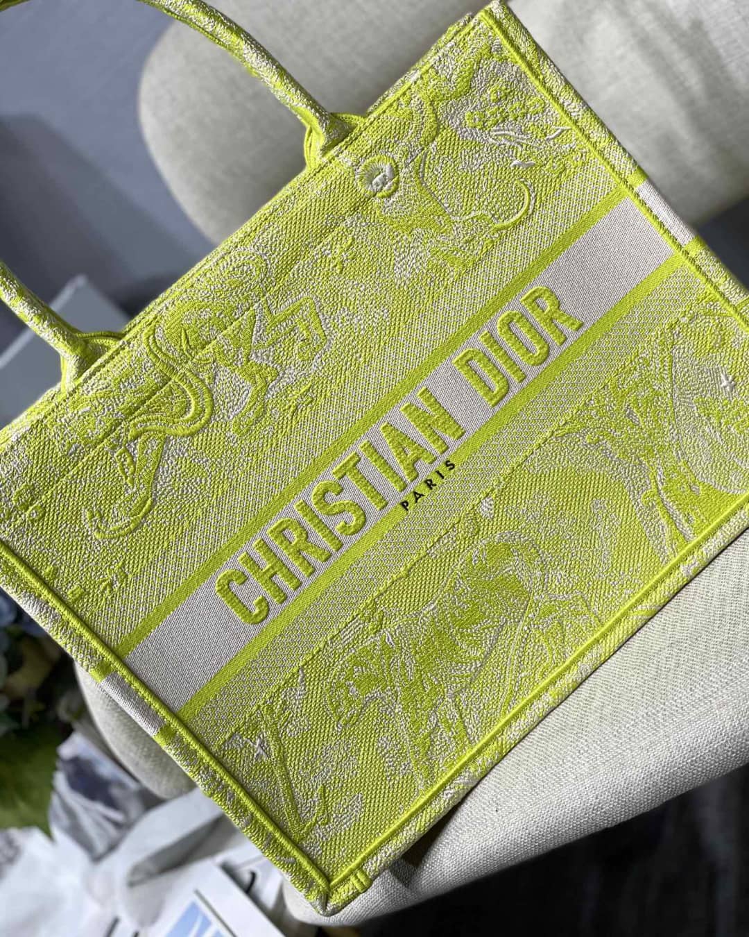 Christian Dior Tote Bag Dupe CD Book Embroidery