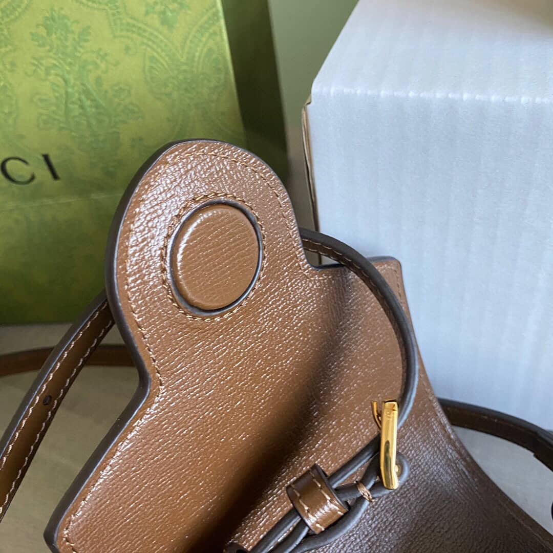Best Replica Gucci Horsebit 1955 Mini Bag Replica Brown 625615(ColaReps)