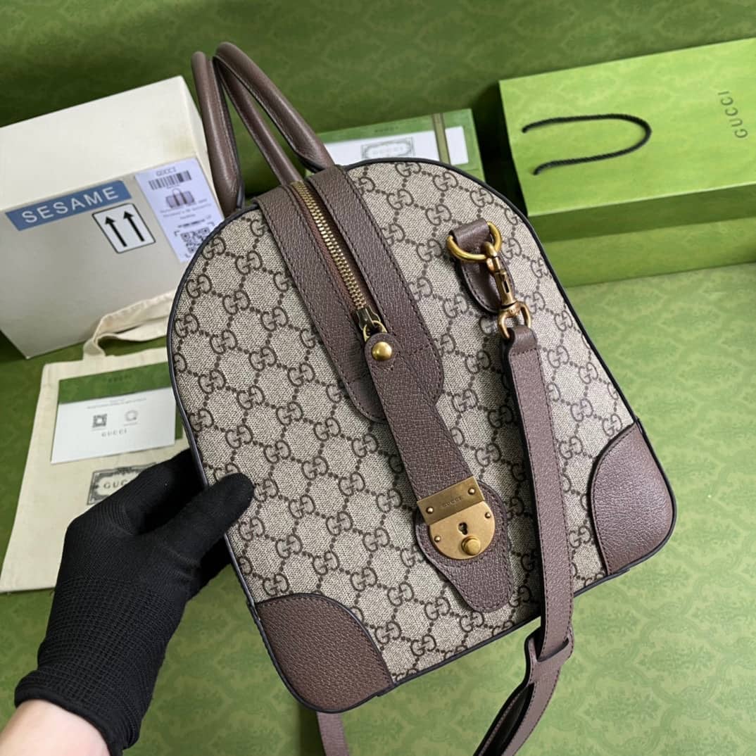 Gucci GG With Web Leather Duffle Bag 645021 Replica