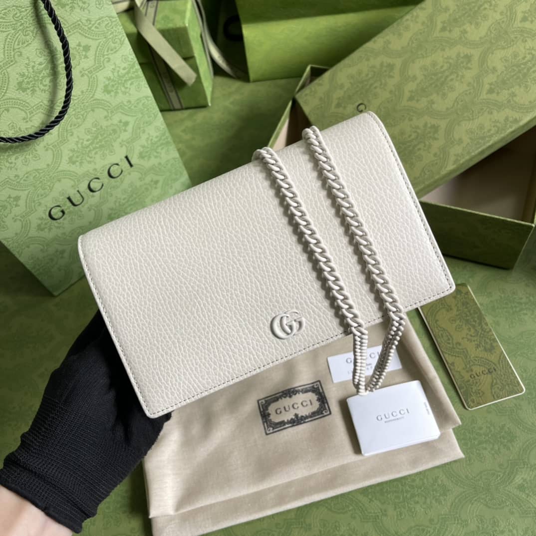 Gucci Marmont GG Leather Mini Chain Bag Replica 497985