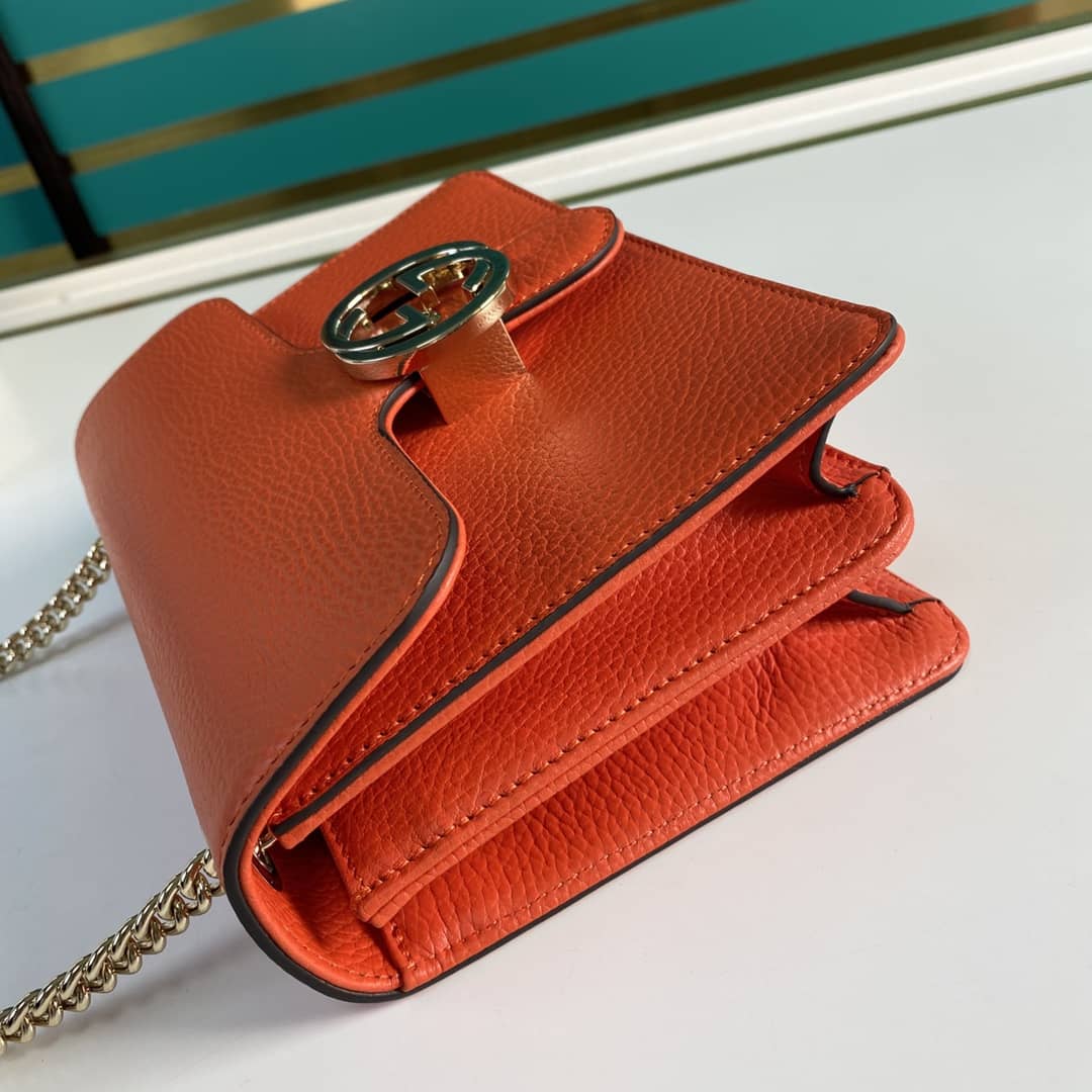 Gucci Interlocking Leather Chain Crossbody Bag Replica 510304