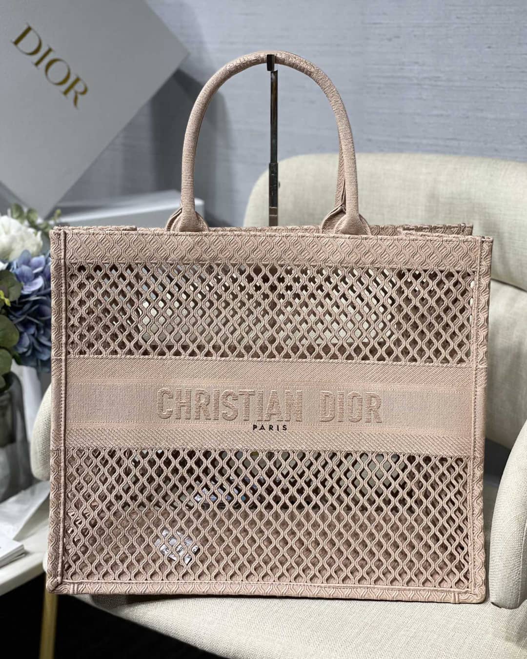 Christian Dior Mesh Book Tote Bag Dupe