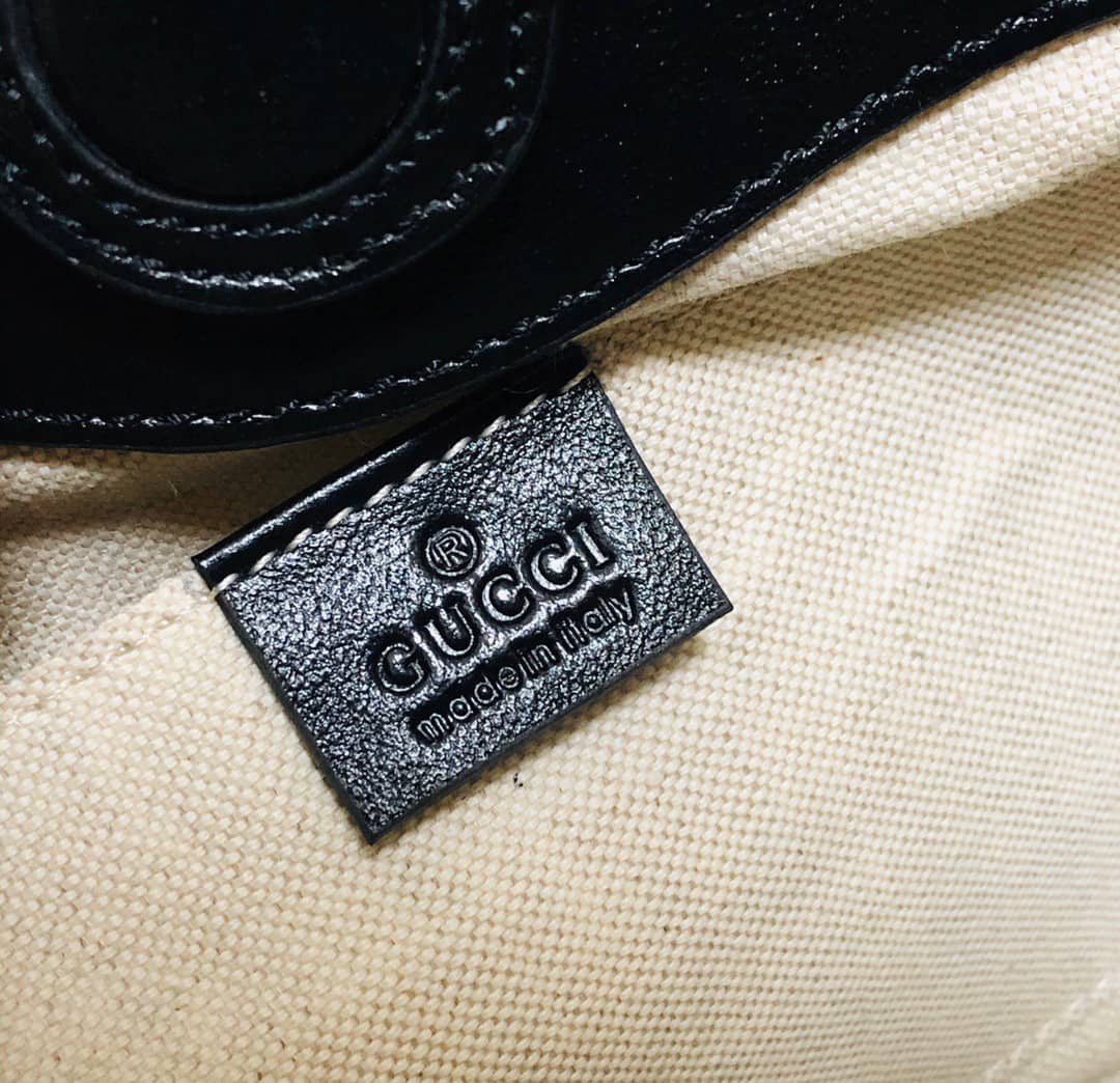Gucci Horsebit 1955 Leather Tote Replica Black Red 621144