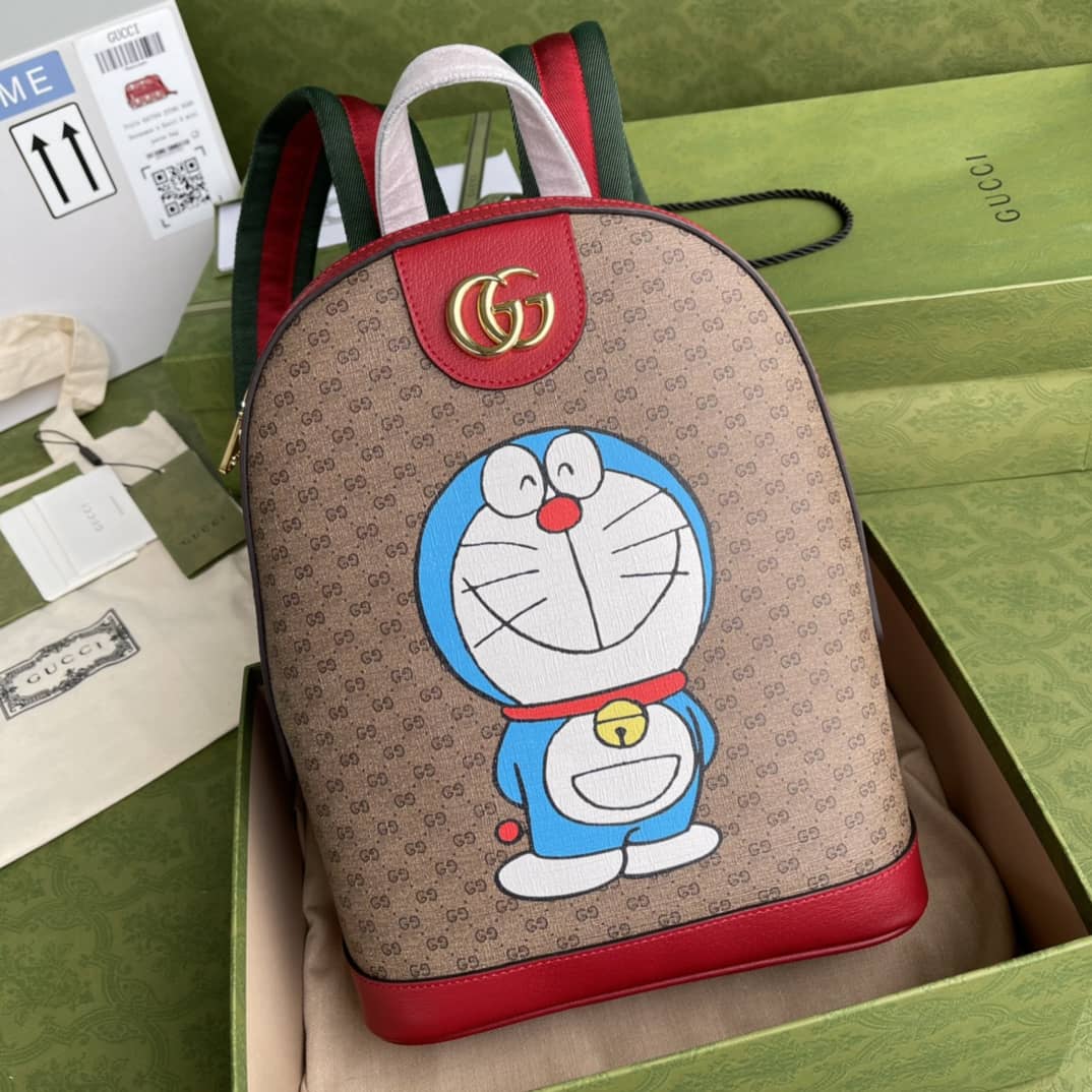 Gucci Doraemon x Gucci Small GG Canvas Backpack Replica 647816