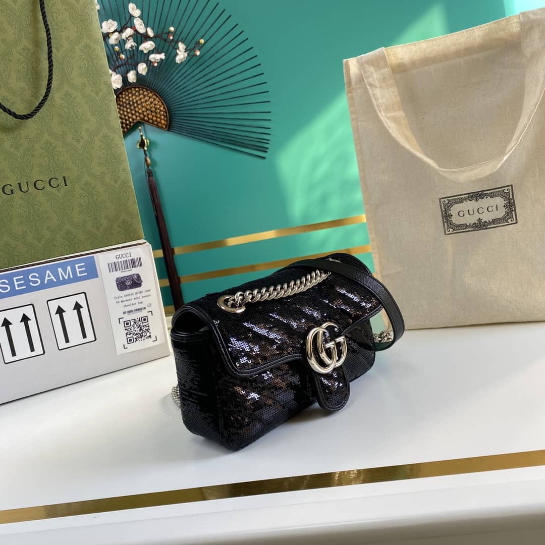 Gucci Marmont GG Matelasse Leather Mini Shoulder Bag Replica 446744