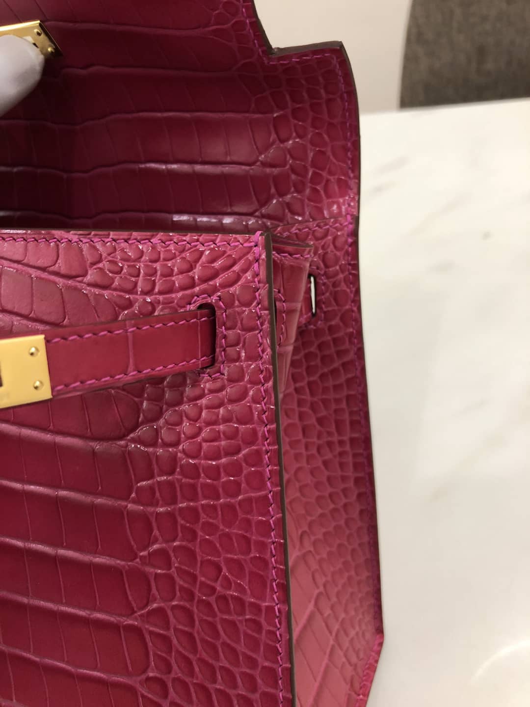 Hermes Kelly Dupe 25CM Crocodile Shiny Replica Bag