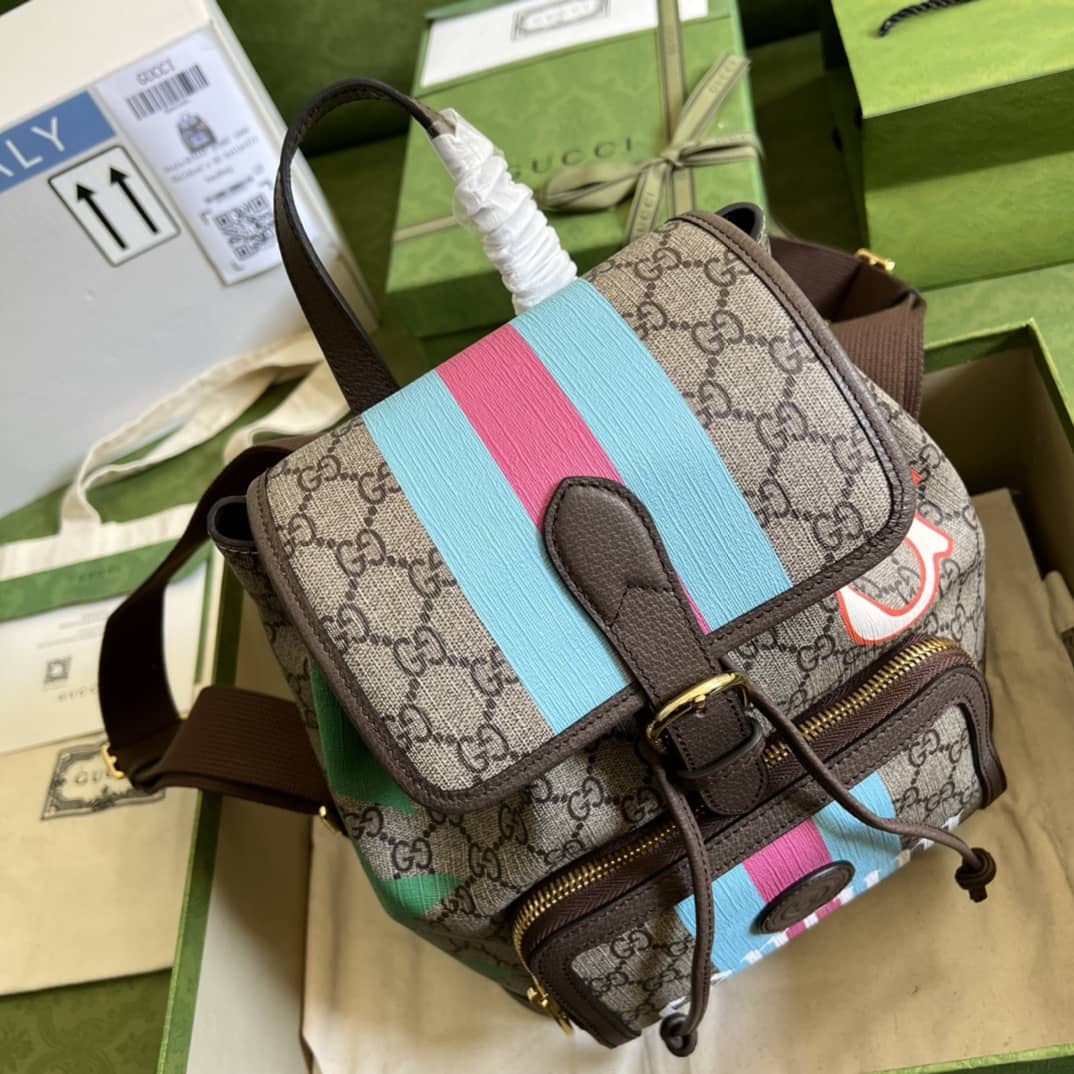 Gucci Interlocking GG Supreme Backpack Beige Replica 674147
