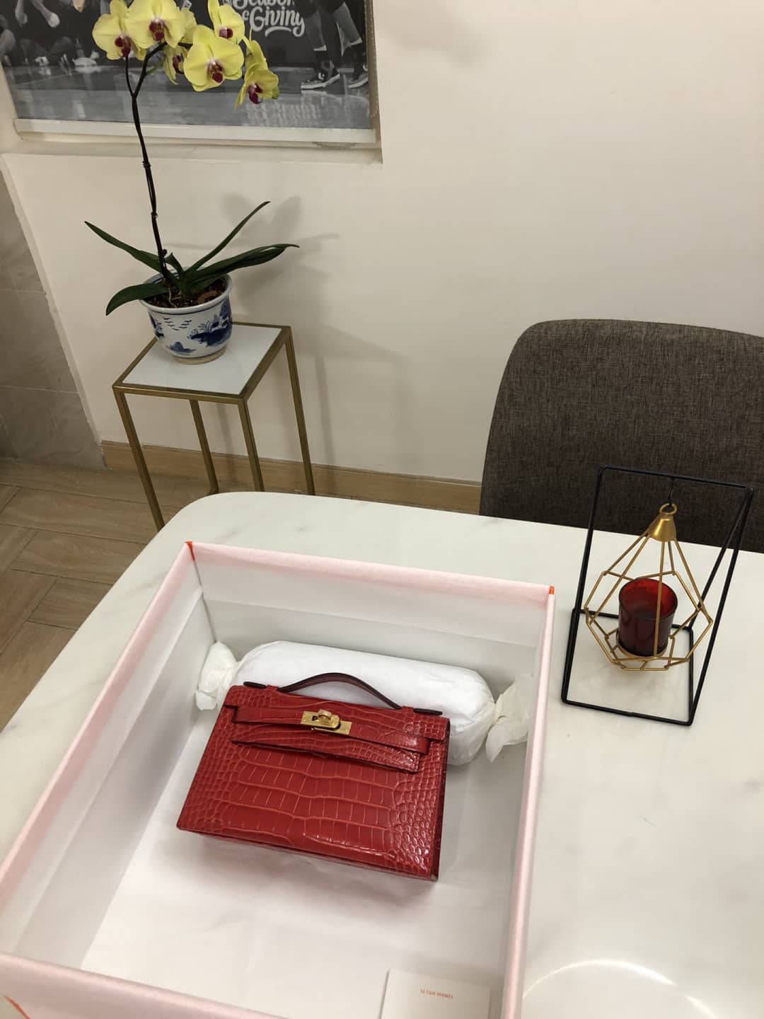 Hermes Kelly Dupe 22CM Crocodile Shiny Replica Bag