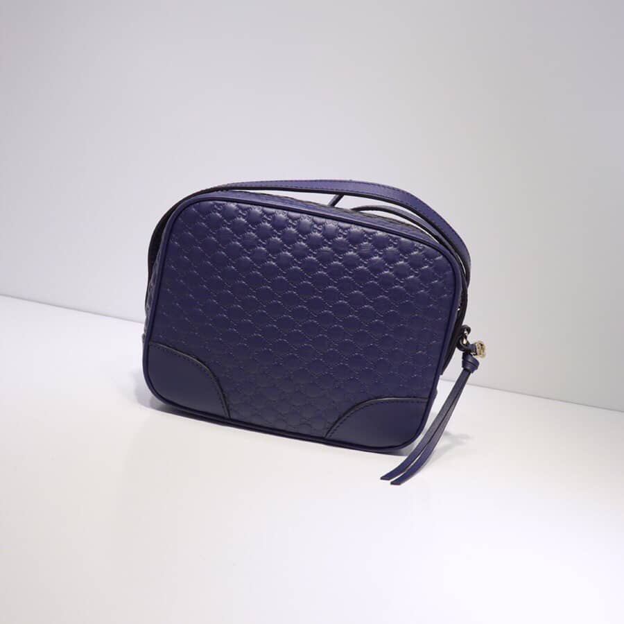 Gucci Bree Guccissima GG Leather Canvas Camera Bag Replica Blue 449413