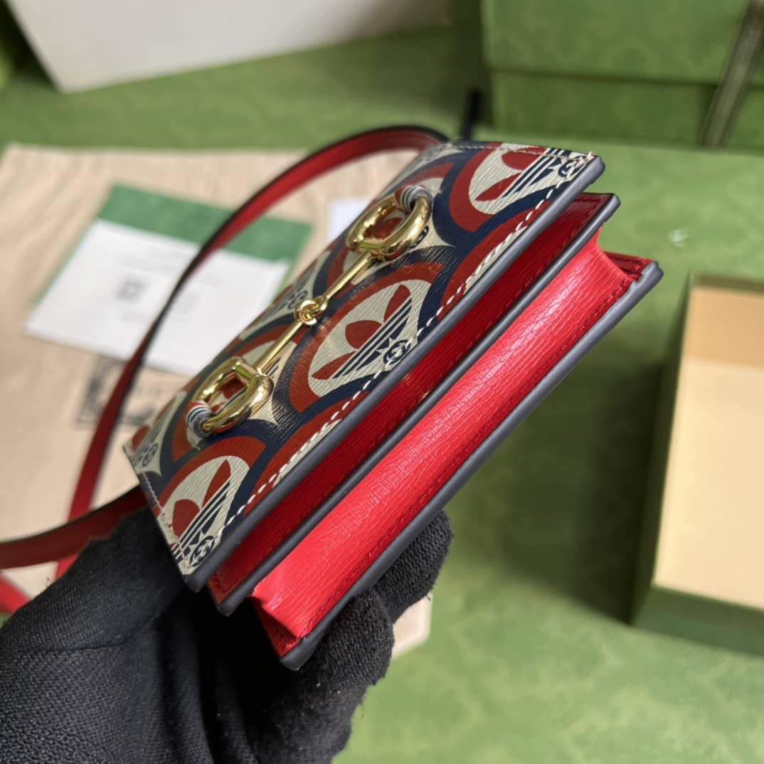 Adidas x Gucci Card Case With Horsebit 702248 Replica Crossbody Bag