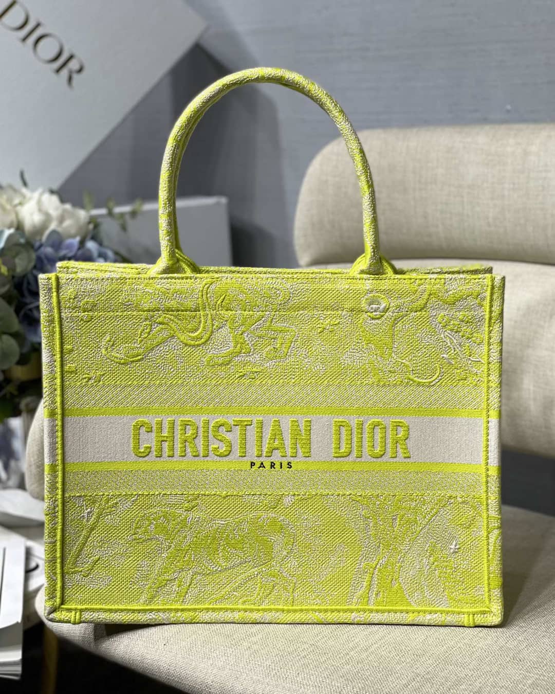 Christian Dior Tote Bag Dupe CD Book Embroidery