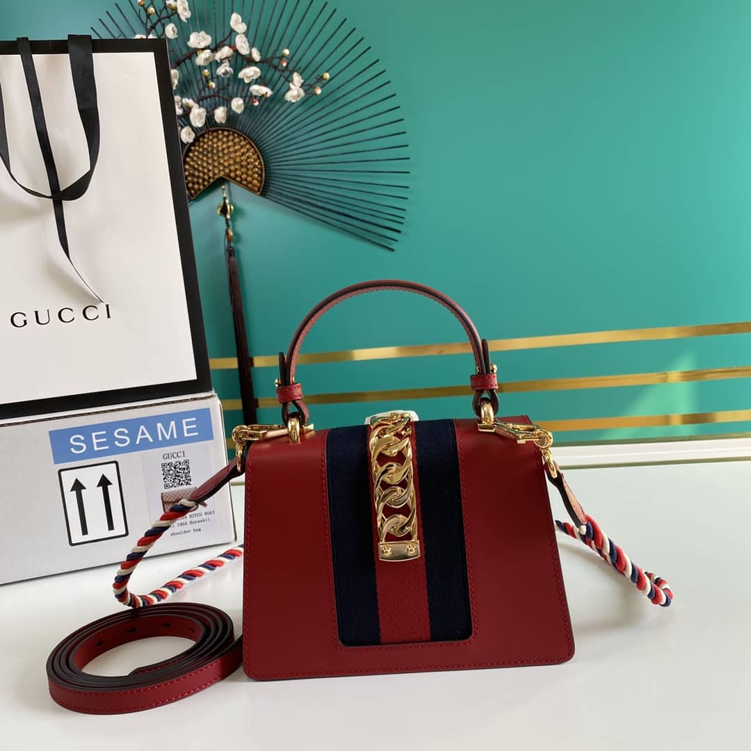 Gucci Womens Sylvie Leather Mini Bag Replica 470270