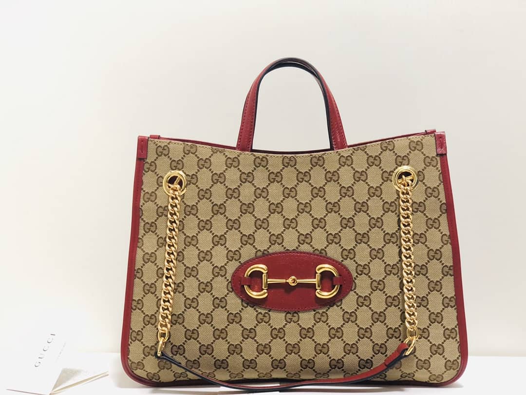 Gucci Horsebit 1955 Leather Tote Replica Red 621144