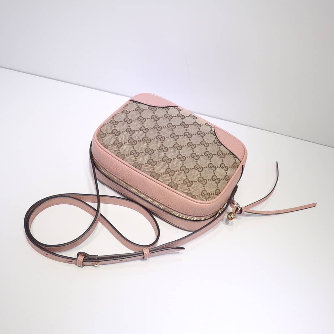 Gucci GG Canvas Messenger Bag Replica Pink 449172