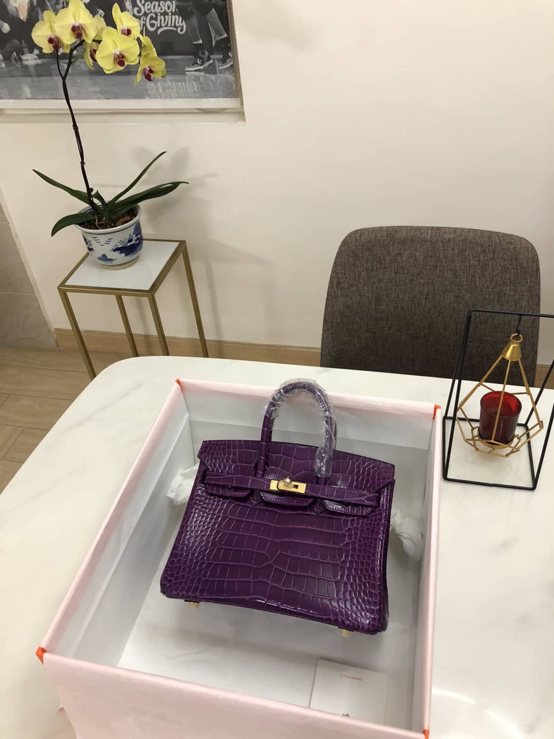 Hermes Birkin 25CM Crocodile Shiny Replica Bag