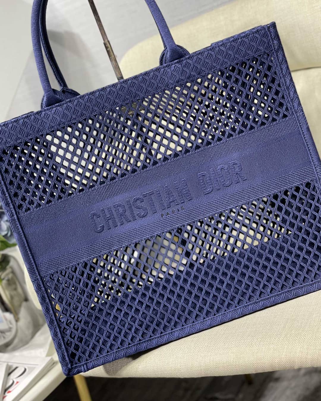 Christian Dior Mesh Book Tote Bag