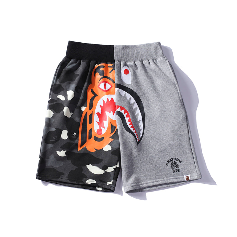 BAPE Shorts Shark Tiger Camo Black Grey Pants HDCP8661