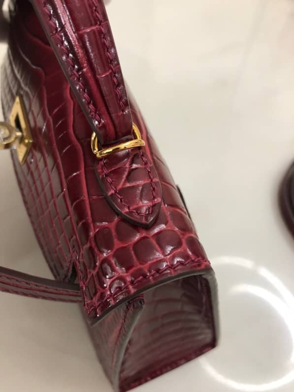 Hermes Kelly Mini 19CM Crocodile Shiny Replica Bag