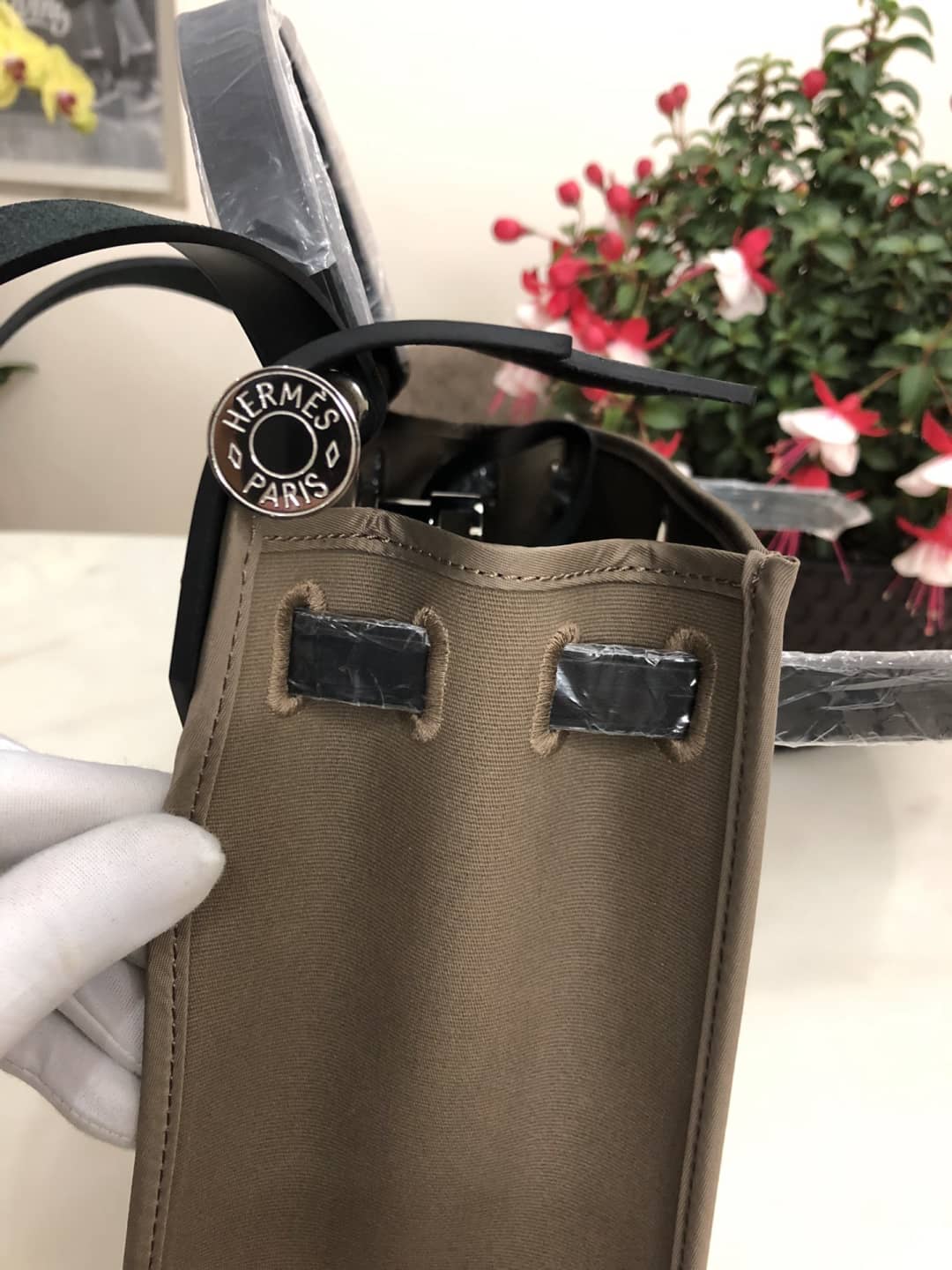 Hermes Bag Replica 31 Canvas Leather HerBag