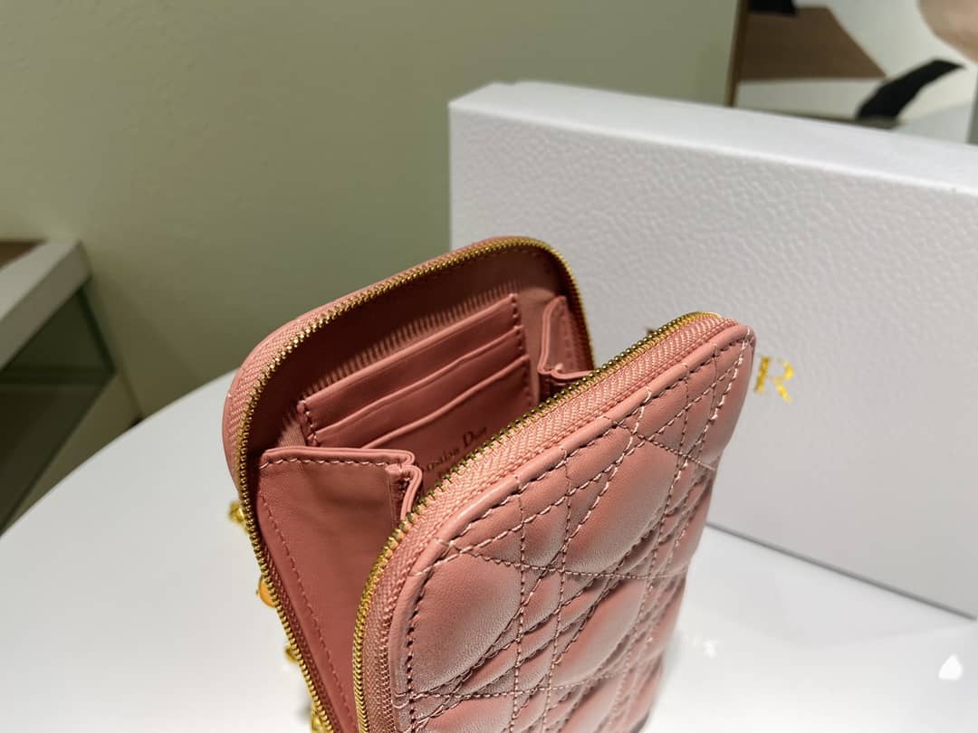 Lady Dior Dupe Lambskin 18CM Phone Holder