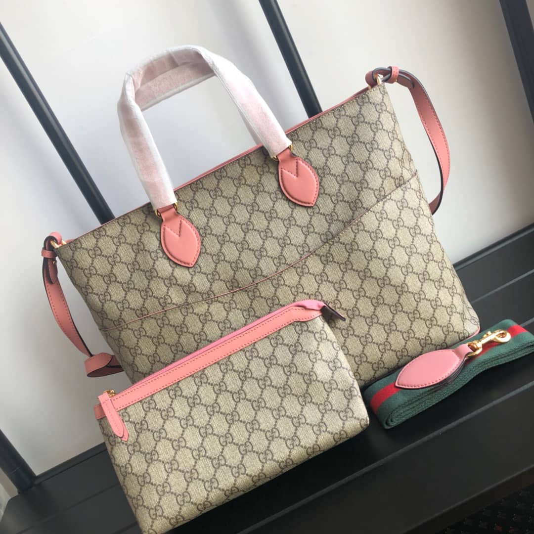 Gucci Soft GG Supreme Baby Changing Bag Replica Pink 457356