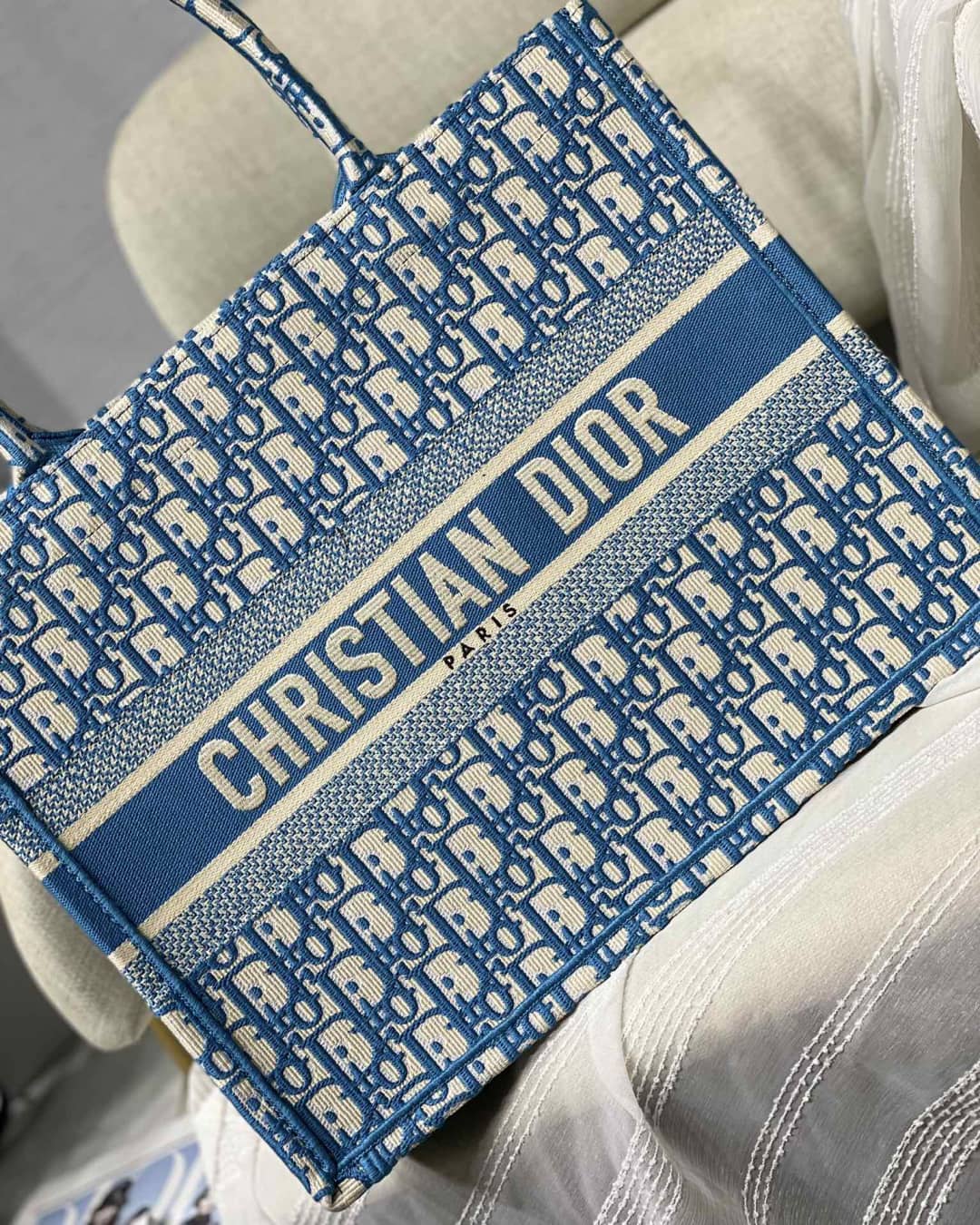 Christian Dior Tote Bag Dupe CD Book Embroidery