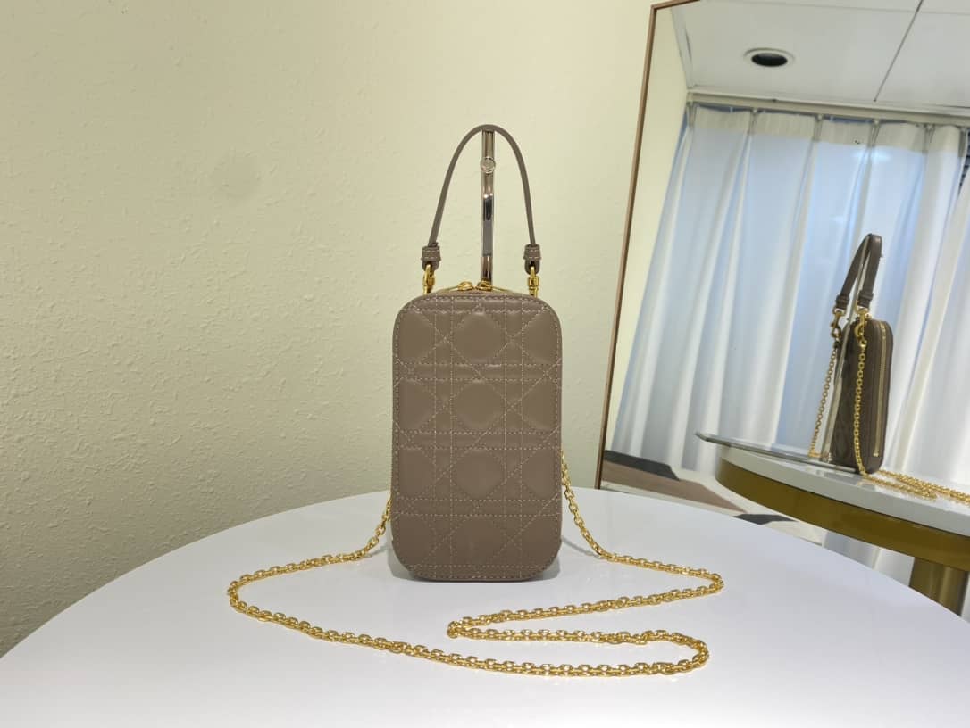 Lady Dior Dupe Lambskin 18CM Phone Holder