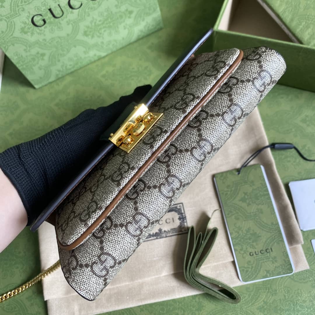 Gucci Padlock Chain Long Wallet Black Replica 658226