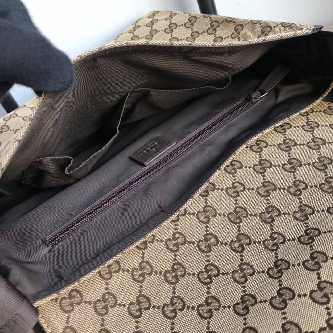 Gucci GG Canvas Messenger Bag Replica Brown 146236