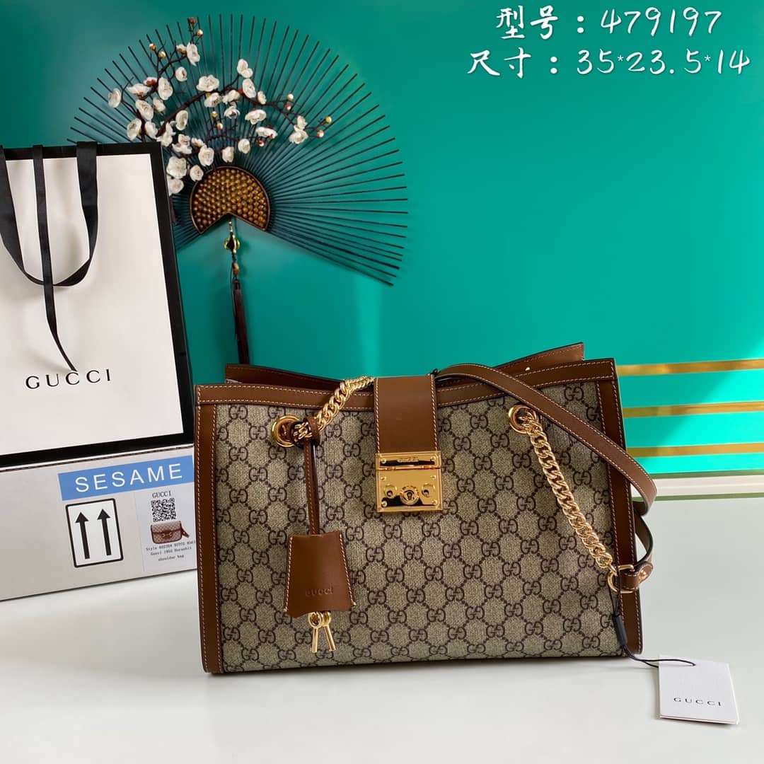 Gucci Padlock GG Supreme Canvas Shoulder Bag Replica 479197