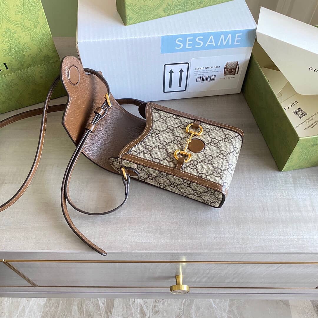 Best Replica Gucci Horsebit 1955 Mini Bag Replica Brown 625615(ColaReps)