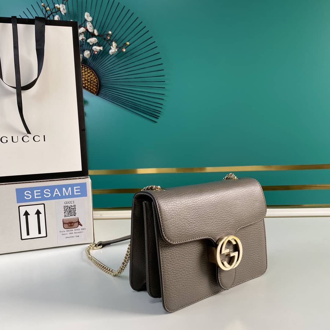 Gucci Interlocking Leather Chain Crossbody Bag Replica 510304