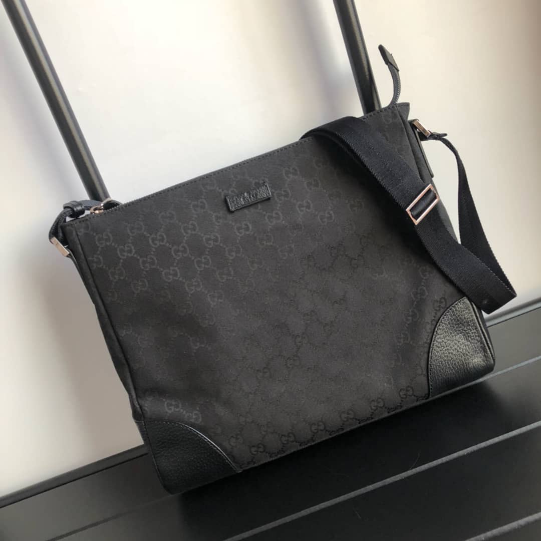 Gucci GG Canvas Shoulder Bag Replica Black 110054