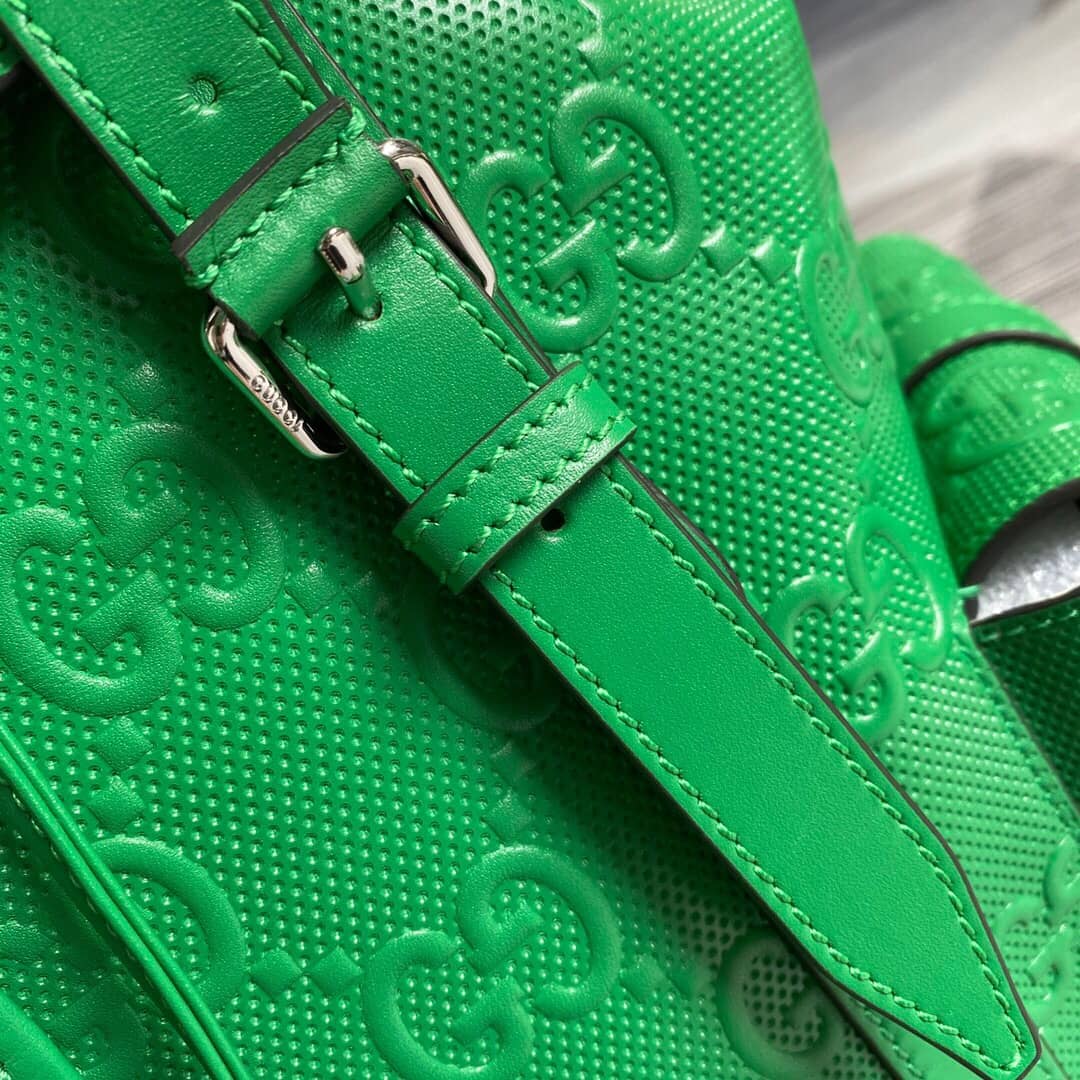 Gucci GG Embossed Leather Replica Backpack Green 625770
