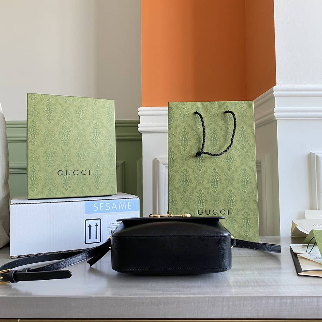 Gucci Horsebit 1955 GG Crossbody Bag Replica Black 645454