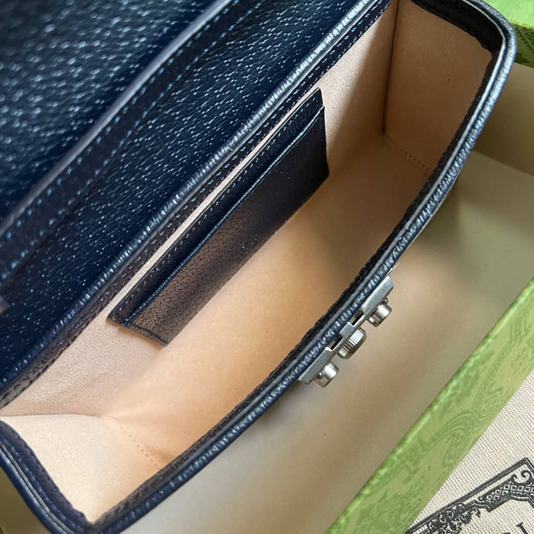 Gucci Crossbody Dupe Padlock Mini GG Supreme Canvas Top Handle 652683