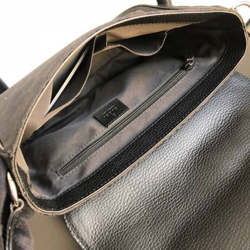 Gucci GG Guccissima Medium Canvas Crossbody Bag Replica Black 449172