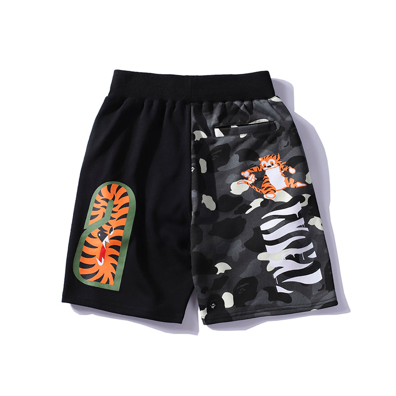 BAPE Shorts Shark Tiger Camo Black Grey Pants HDCP8661