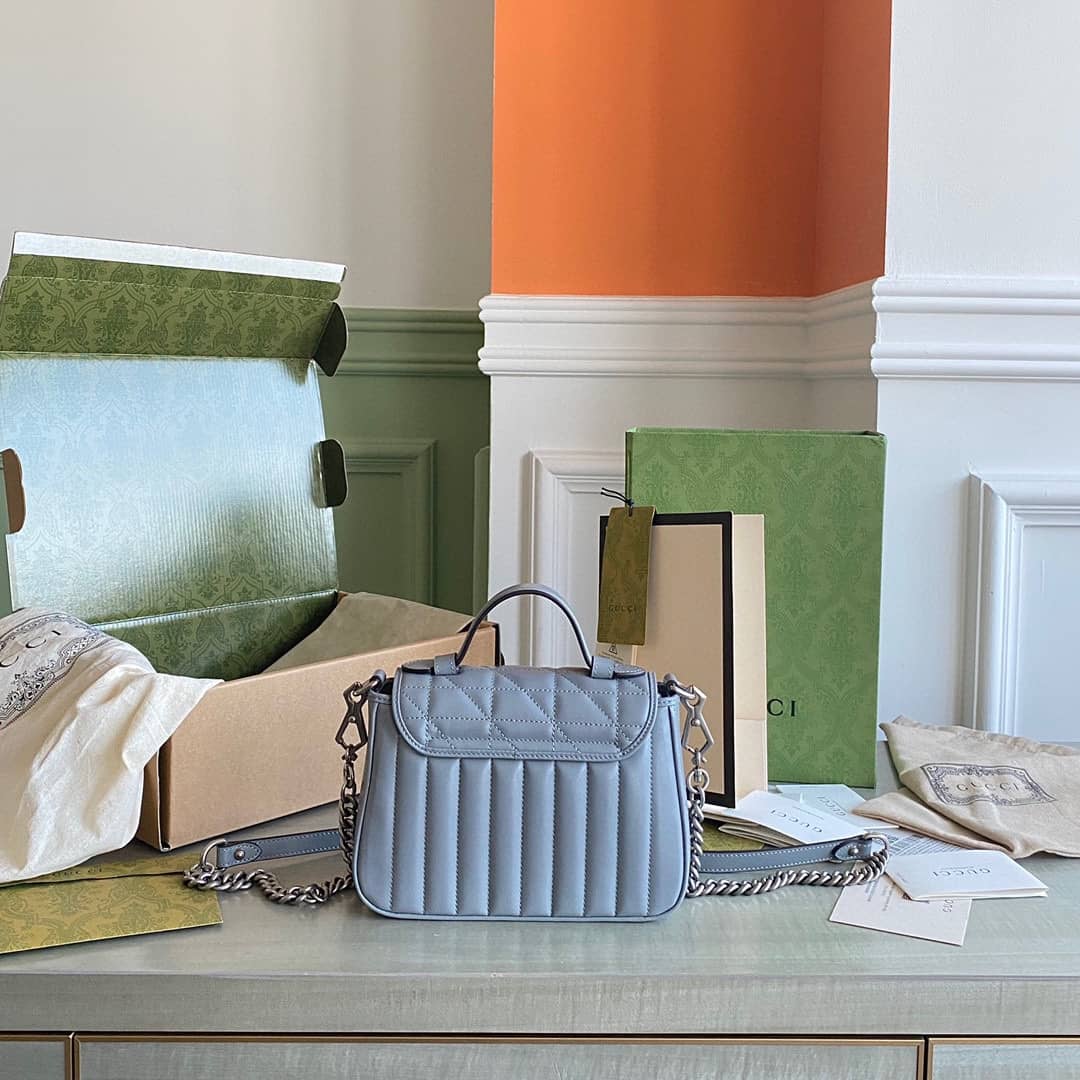 Gucci GG Marmont Canvas Mini Top Handle Crossbody Bag 583571 Replica