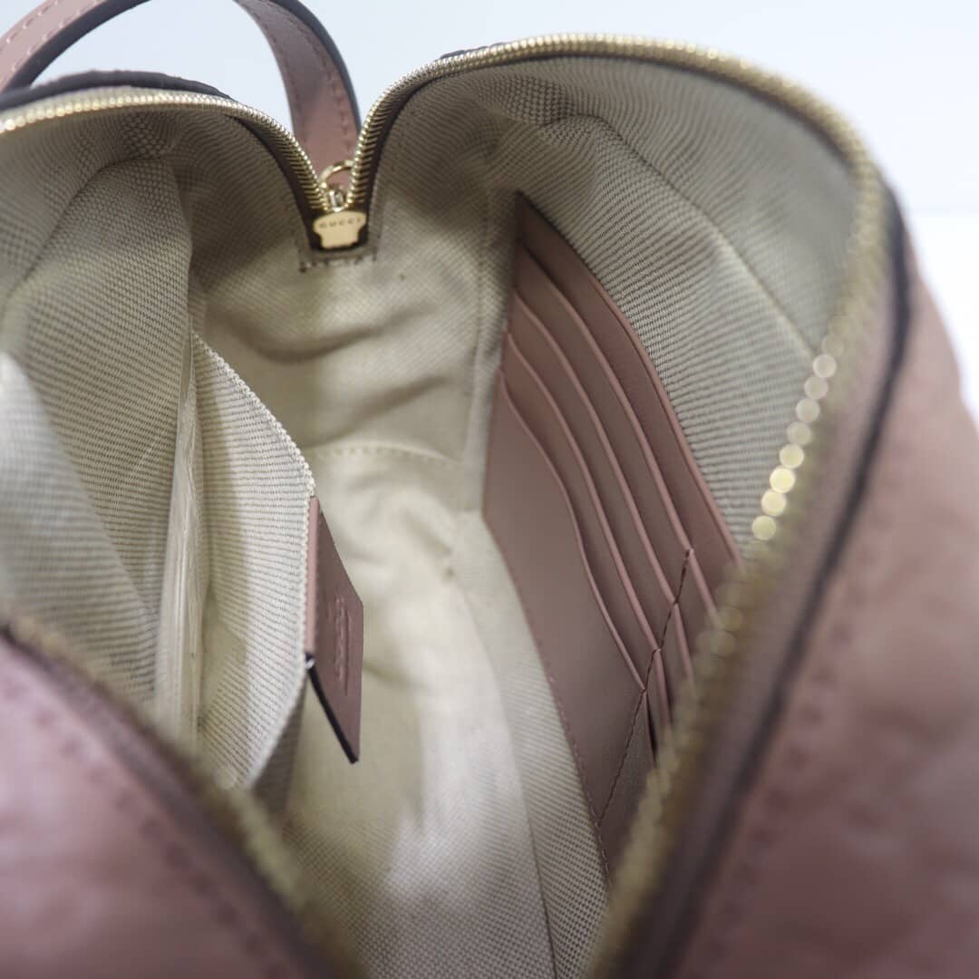 Gucci Bree Guccissima GG Leather Canvas Camera Bag Replica Apricot 449413