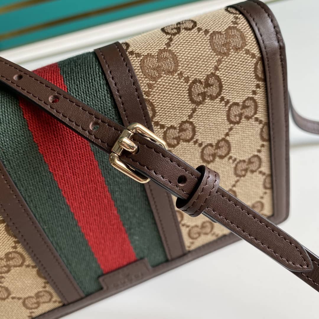 Gucci GG Crossbody Bag Web Stripe Wallet Replica 409439