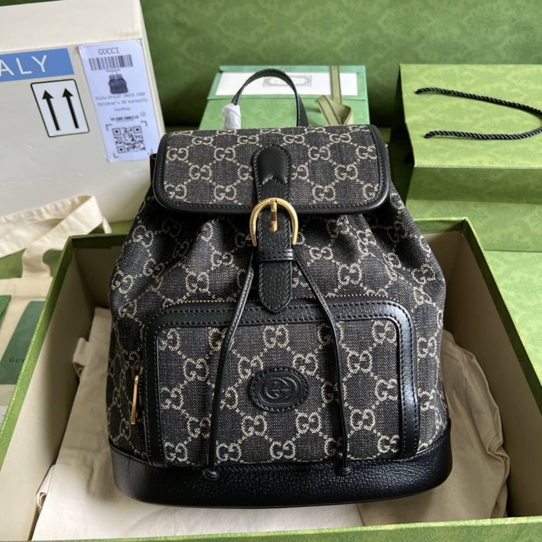 Gucci Backpack With Interlocking G Black 674147 Replica