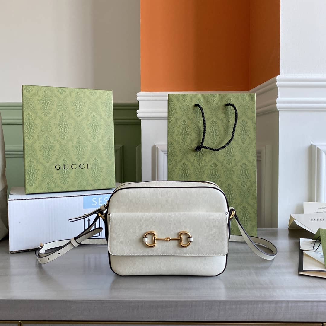 Gucci Horsebit 1955 GG Crossbody Bag Replica White 645454