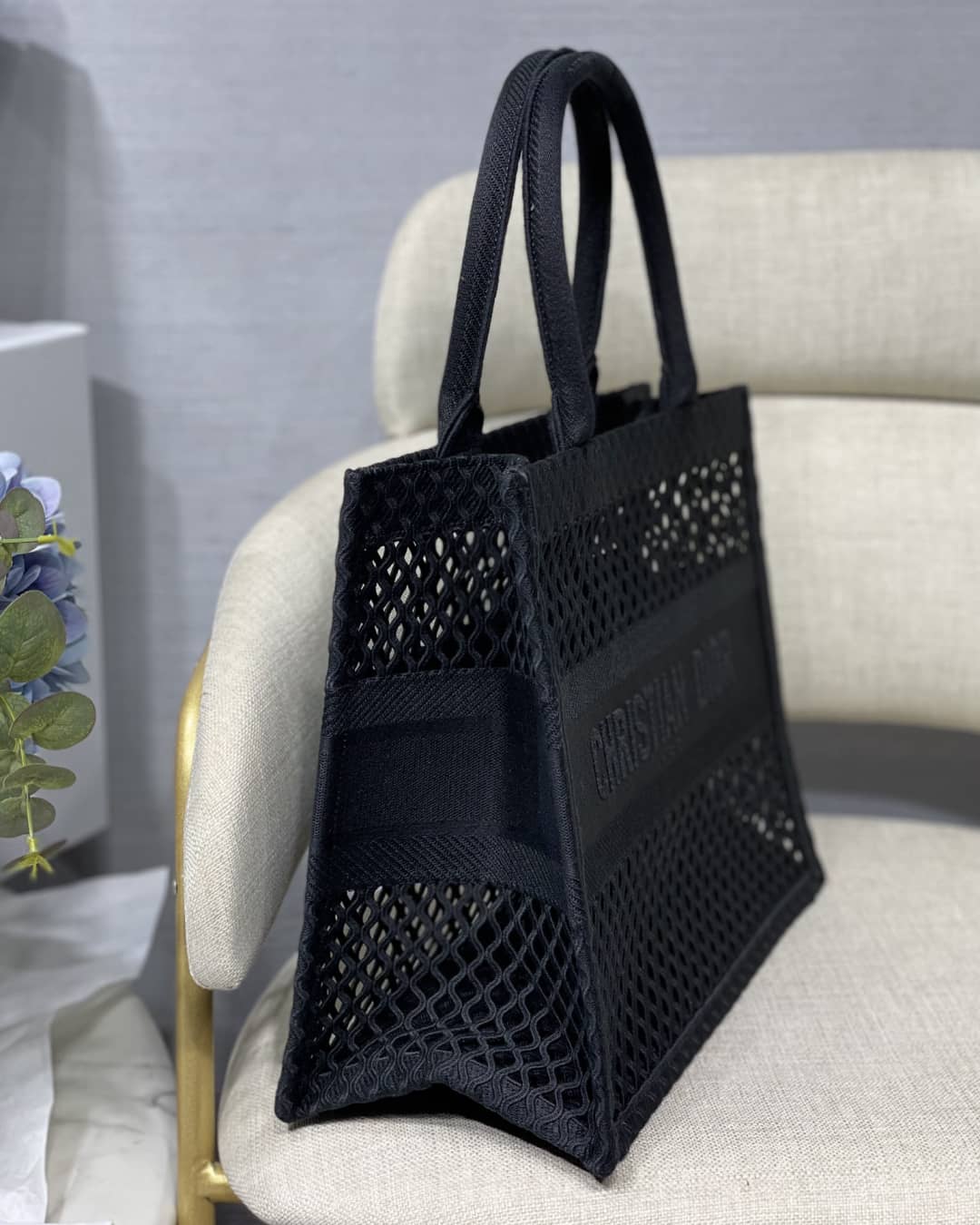 Christian Dior Mesh Book Tote Bag
