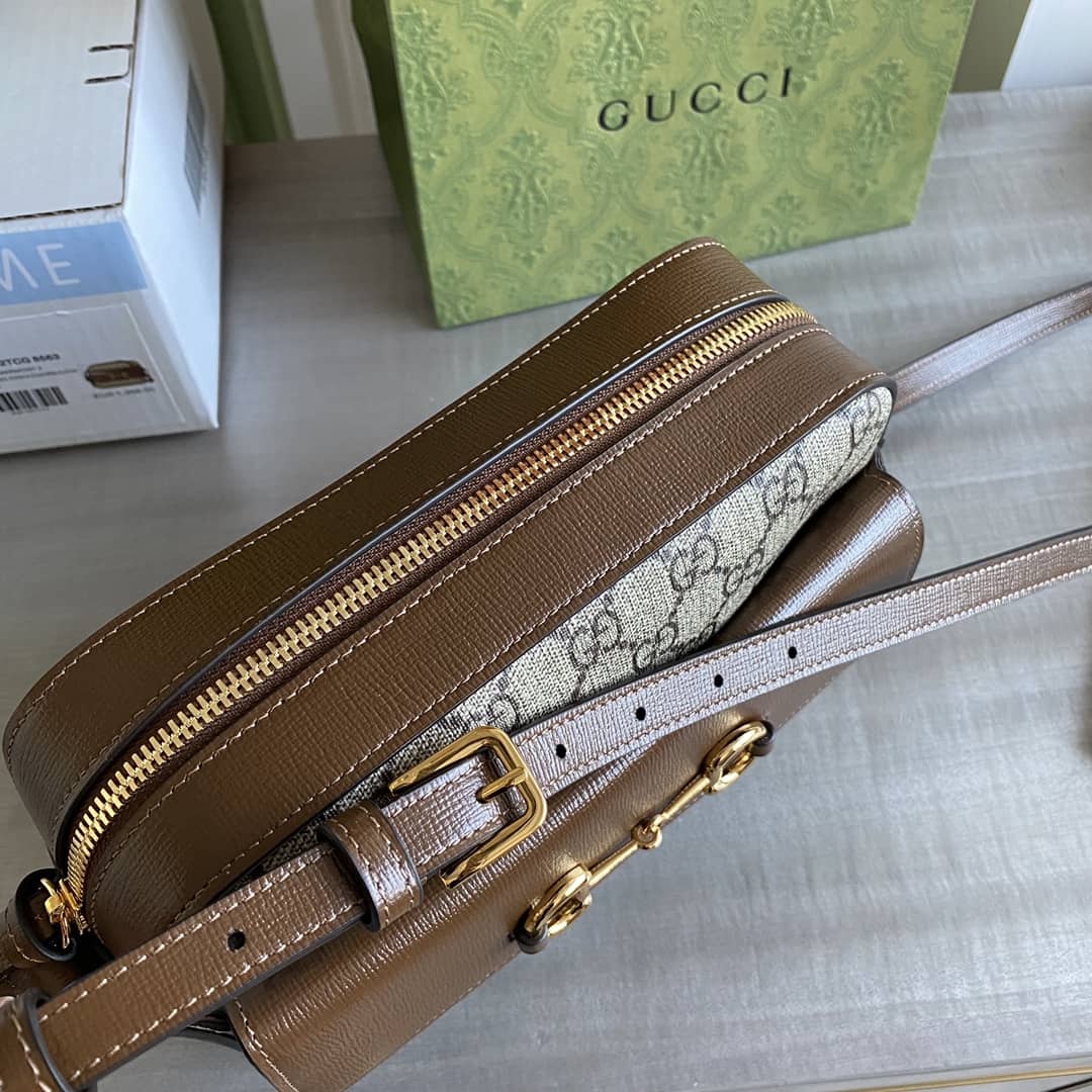 Gucci Horsebit 1955 GG Crossbody Bag Replica Brown 645454