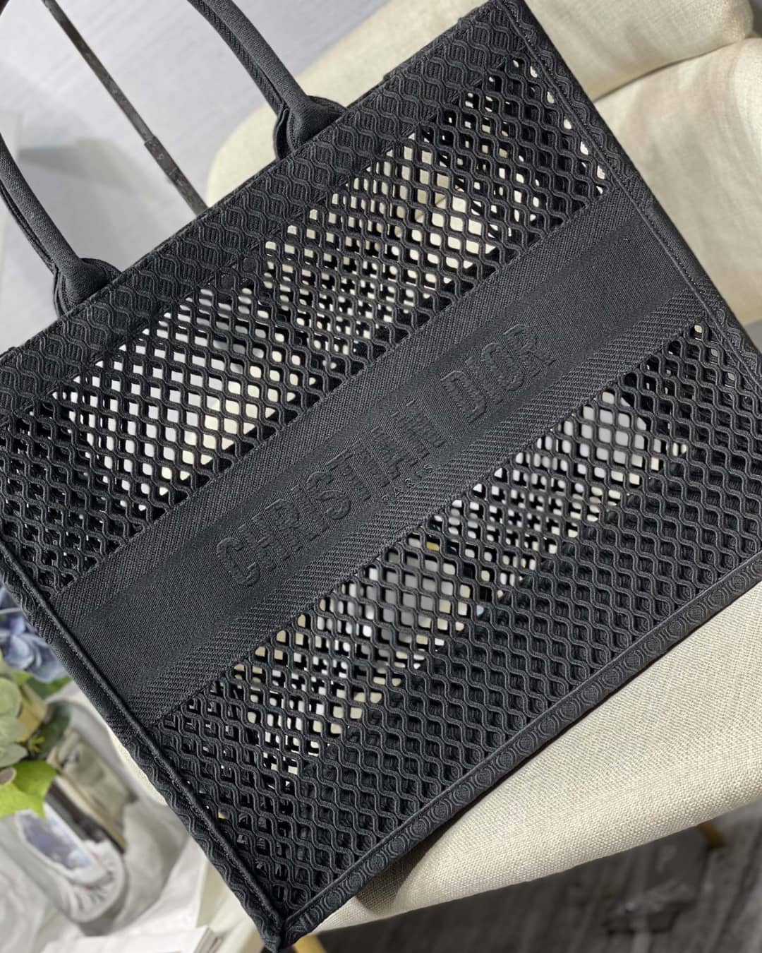 Christian Dior Mesh Book Tote Bag