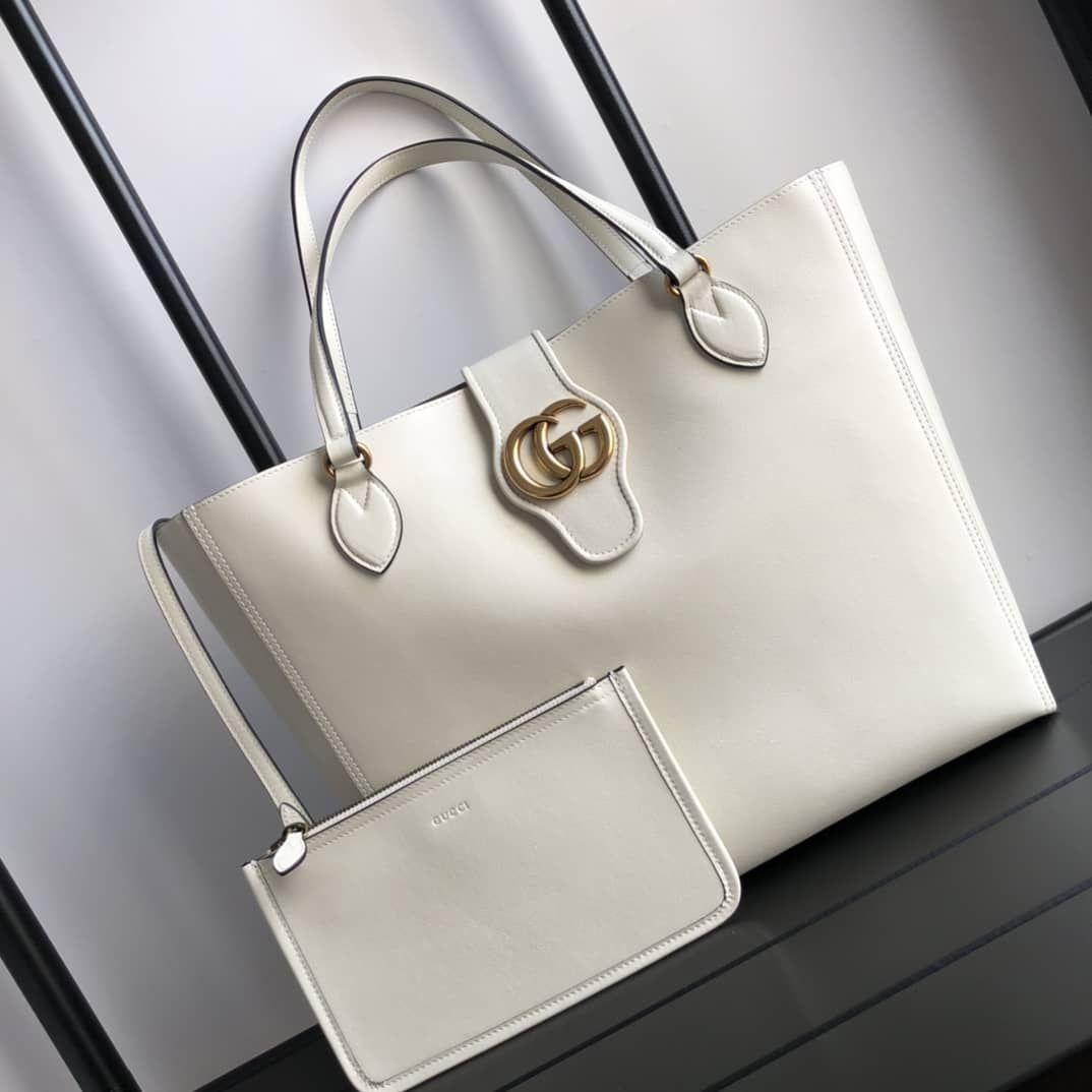 Gucci Medium With Double G Tote Replica White 649577